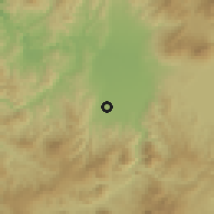 Shaded relief of the 54 km around Aizumisato, drawn from the GMTED2010 grid