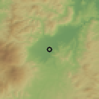 Shaded relief of the 54 km around Fukushima, drawn from the GMTED2010 grid
