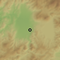 Shaded relief of the 54 km around Aizuwakamatsu, drawn from the GMTED2010 grid