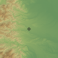 Shaded relief of the 55 km around Fussa, drawn from the GMTED2010 grid