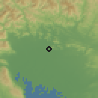 Shaded relief of the 55 km around Gifu, drawn from the GMTED2010 grid