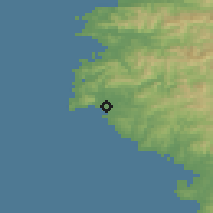Shaded relief of the 55 km around Gobō, drawn from the GMTED2010 grid