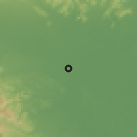 Shaded relief of the 55 km around Gyōda, drawn from the GMTED2010 grid