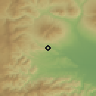 Shaded relief of the 54 km around Haruna, drawn from the GMTED2010 grid