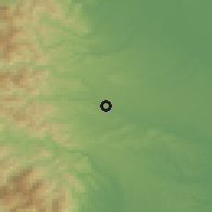 Shaded relief of the 55 km around Akishima, drawn from the GMTED2010 grid