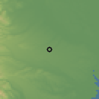 Shaded relief of the 55 km around Higashikurume, drawn from the GMTED2010 grid