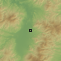 Shaded relief of the 54 km around Higashine, drawn from the GMTED2010 grid