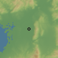 Shaded relief of the 55 km around Higashiōsaka, drawn from the GMTED2010 grid