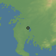 Shaded relief of the 55 km around Higashiura, drawn from the GMTED2010 grid