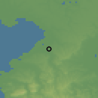 Shaded relief of the 55 km around Ichihara, drawn from the GMTED2010 grid