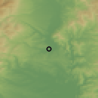 Shaded relief of the 54 km around Ichinoseki, drawn from the GMTED2010 grid