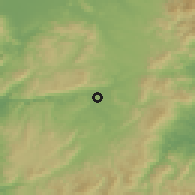 Shaded relief of the 55 km around Iga, drawn from the GMTED2010 grid