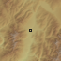 Shaded relief of the 55 km around Ina, drawn from the GMTED2010 grid