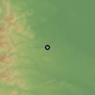 Shaded relief of the 55 km around Iruma, drawn from the GMTED2010 grid