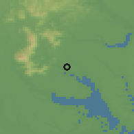 Shaded relief of the 55 km around Ishioka, drawn from the GMTED2010 grid