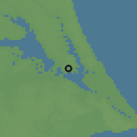 Shaded relief of the 55 km around Itako, drawn from the GMTED2010 grid