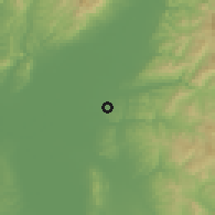 Shaded relief of the 52 km around Iwamizawa, drawn from the GMTED2010 grid