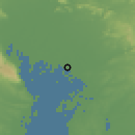 Shaded relief of the 55 km around Jimokuji, drawn from the GMTED2010 grid
