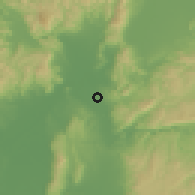 Shaded relief of the 55 km around Jōyō, drawn from the GMTED2010 grid