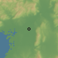 Shaded relief of the 55 km around Kadoma, drawn from the GMTED2010 grid