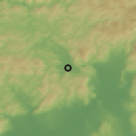 Shaded relief of the 55 km around Kameoka, drawn from the GMTED2010 grid