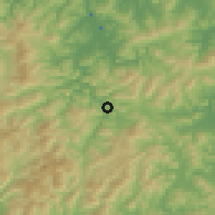 Shaded relief of the 55 km around Asago, drawn from the GMTED2010 grid