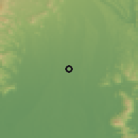 Shaded relief of the 54 km around Kaminokawa, drawn from the GMTED2010 grid