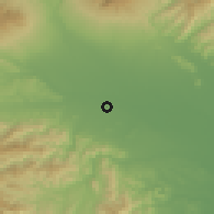 Shaded relief of the 55 km around Kamisato, drawn from the GMTED2010 grid