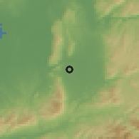 Shaded relief of the 55 km around Kammaki, drawn from the GMTED2010 grid