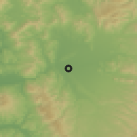 Shaded relief of the 52 km around Asahikawa, drawn from the GMTED2010 grid