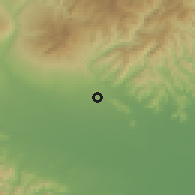 Shaded relief of the 54 km around Kasakake, drawn from the GMTED2010 grid