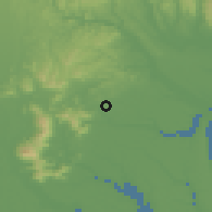 Shaded relief of the 54 km around Kasama, drawn from the GMTED2010 grid