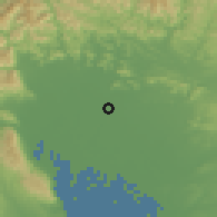 Shaded relief of the 55 km around Kasamatsu, drawn from the GMTED2010 grid