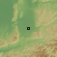 Shaded relief of the 55 km around Kashihara, drawn from the GMTED2010 grid