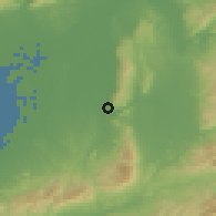 Shaded relief of the 55 km around Kashiwara, drawn from the GMTED2010 grid