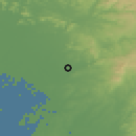Shaded relief of the 55 km around Kasugai, drawn from the GMTED2010 grid