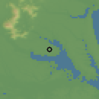 Shaded relief of the 55 km around Kasumigaura, drawn from the GMTED2010 grid