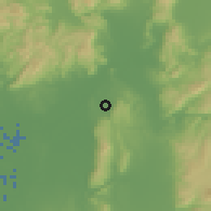 Shaded relief of the 55 km around Katano, drawn from the GMTED2010 grid
