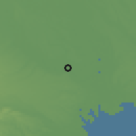 Shaded relief of the 55 km around Kawaguchi, drawn from the GMTED2010 grid