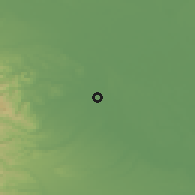 Shaded relief of the 55 km around Kawajima, drawn from the GMTED2010 grid