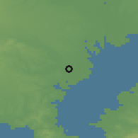Shaded relief of the 55 km around Kawasaki, drawn from the GMTED2010 grid