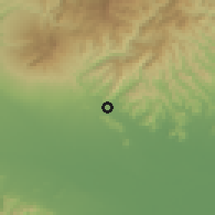 Shaded relief of the 54 km around Kiryū, drawn from the GMTED2010 grid