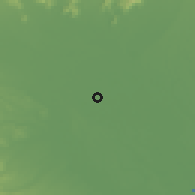 Shaded relief of the 55 km around Kisai, drawn from the GMTED2010 grid