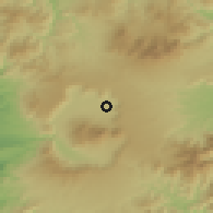 Shaded relief of the 55 km around Aso, drawn from the GMTED2010 grid