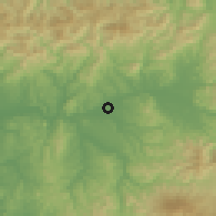 Shaded relief of the 53 km around Kitaakita, drawn from the GMTED2010 grid