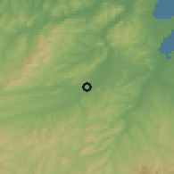Shaded relief of the 52 km around Kitami, drawn from the GMTED2010 grid