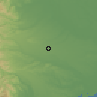 Shaded relief of the 55 km around Kodaira, drawn from the GMTED2010 grid