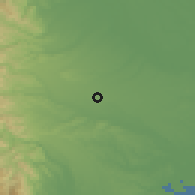 Shaded relief of the 55 km around Kokubunji, drawn from the GMTED2010 grid