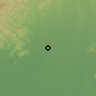 Shaded relief of the 54 km around Kokubunji, drawn from the GMTED2010 grid