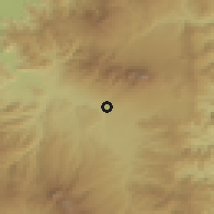 Shaded relief of the 54 km around Komoro, drawn from the GMTED2010 grid